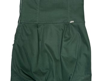 Vintage 2000s MISS SIXTY High Waisted Dark Green Balloon Mini Skirt | Size S