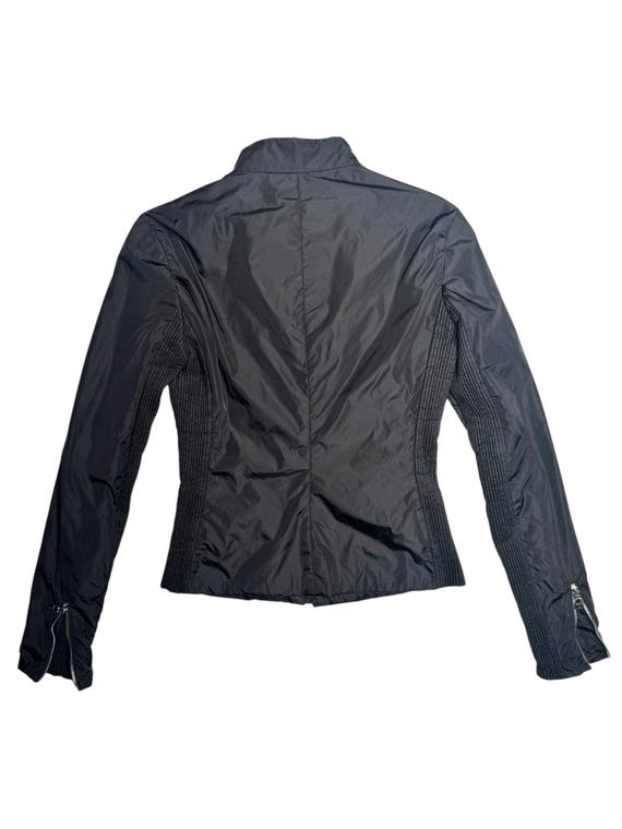 Vintage 2000s Y2K Prada Black Moto Nylon Fitted Utility Track