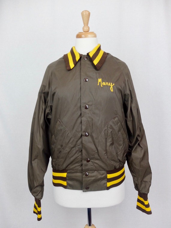Vintage 70s Mod Athletic Streetwear Brown & Musta… - image 2