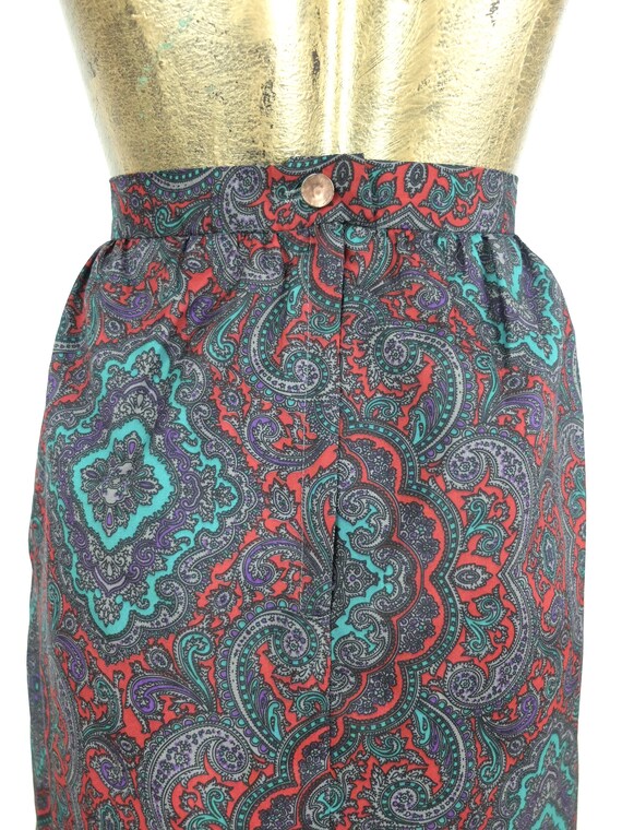 Vintage 60s Mod Psychedelic Paisley High Waisted … - image 9