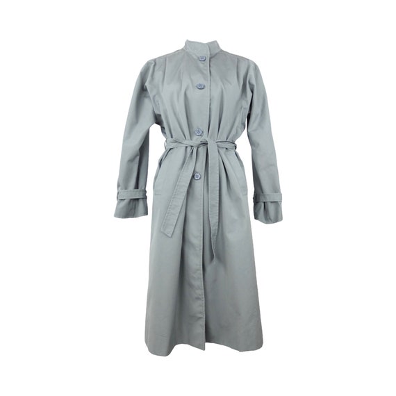 Vintage 70s Grey Trench Coat | Mod Utility Streetwear, Size S-M