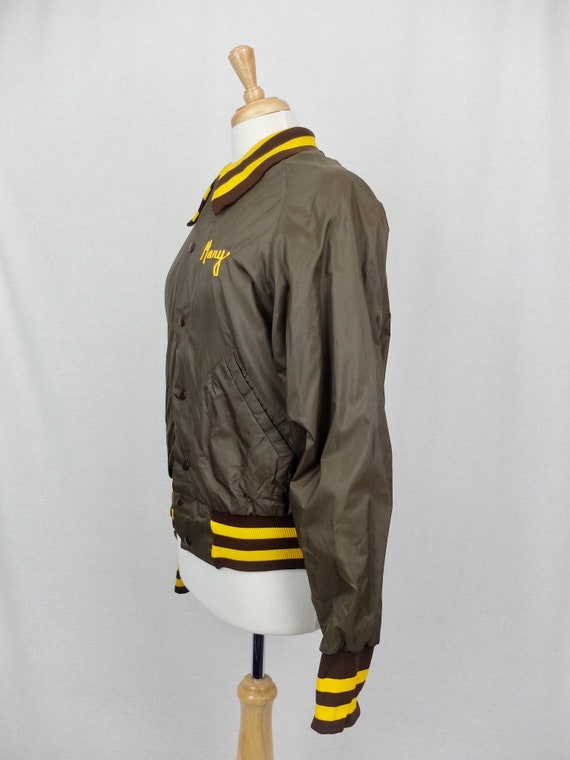 Vintage 70s Mod Athletic Streetwear Brown & Musta… - image 3