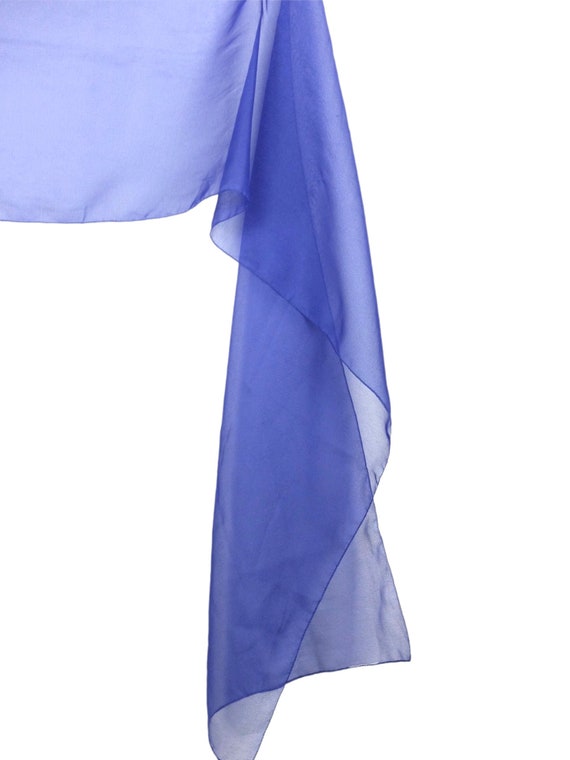 Vintage 90s Y2K Chic Basic Solid Purple Sheer Chi… - image 3