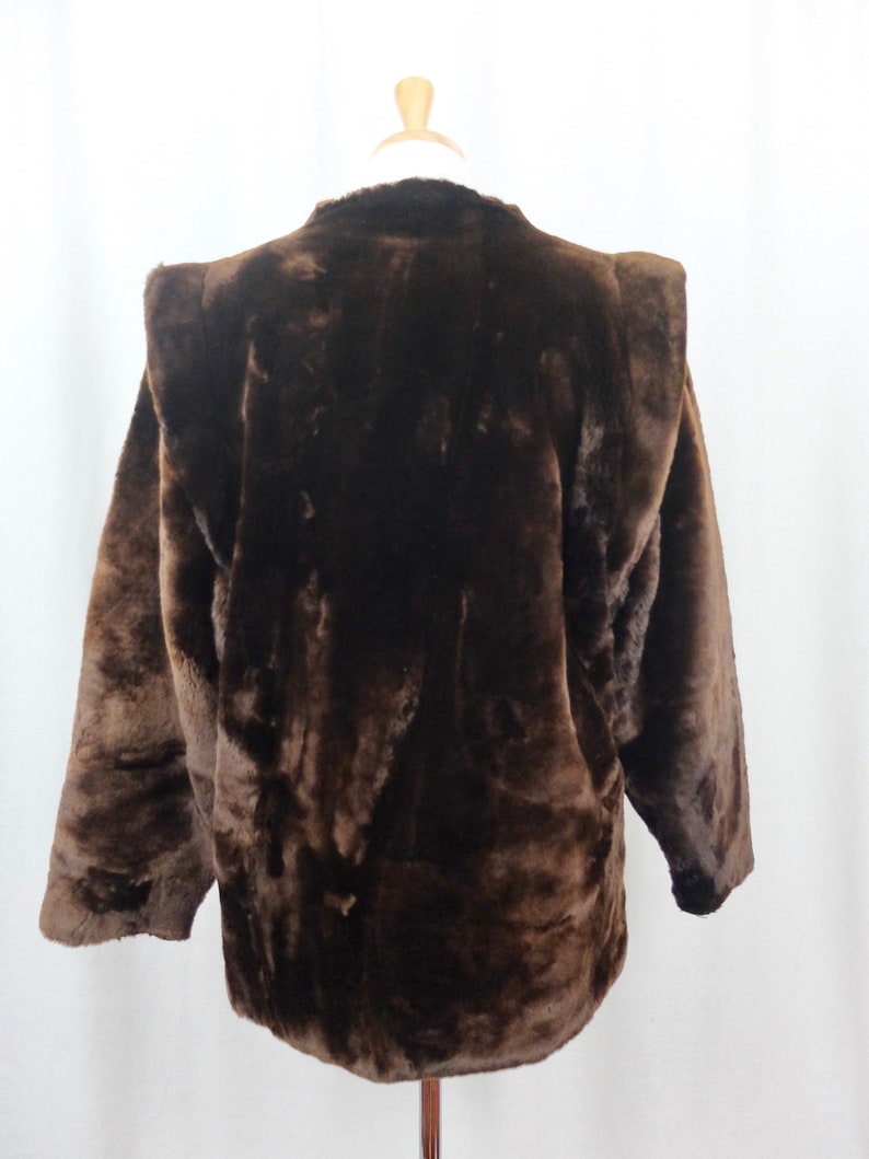 Vintage 1960's Structured Brown Fur Coat - Etsy