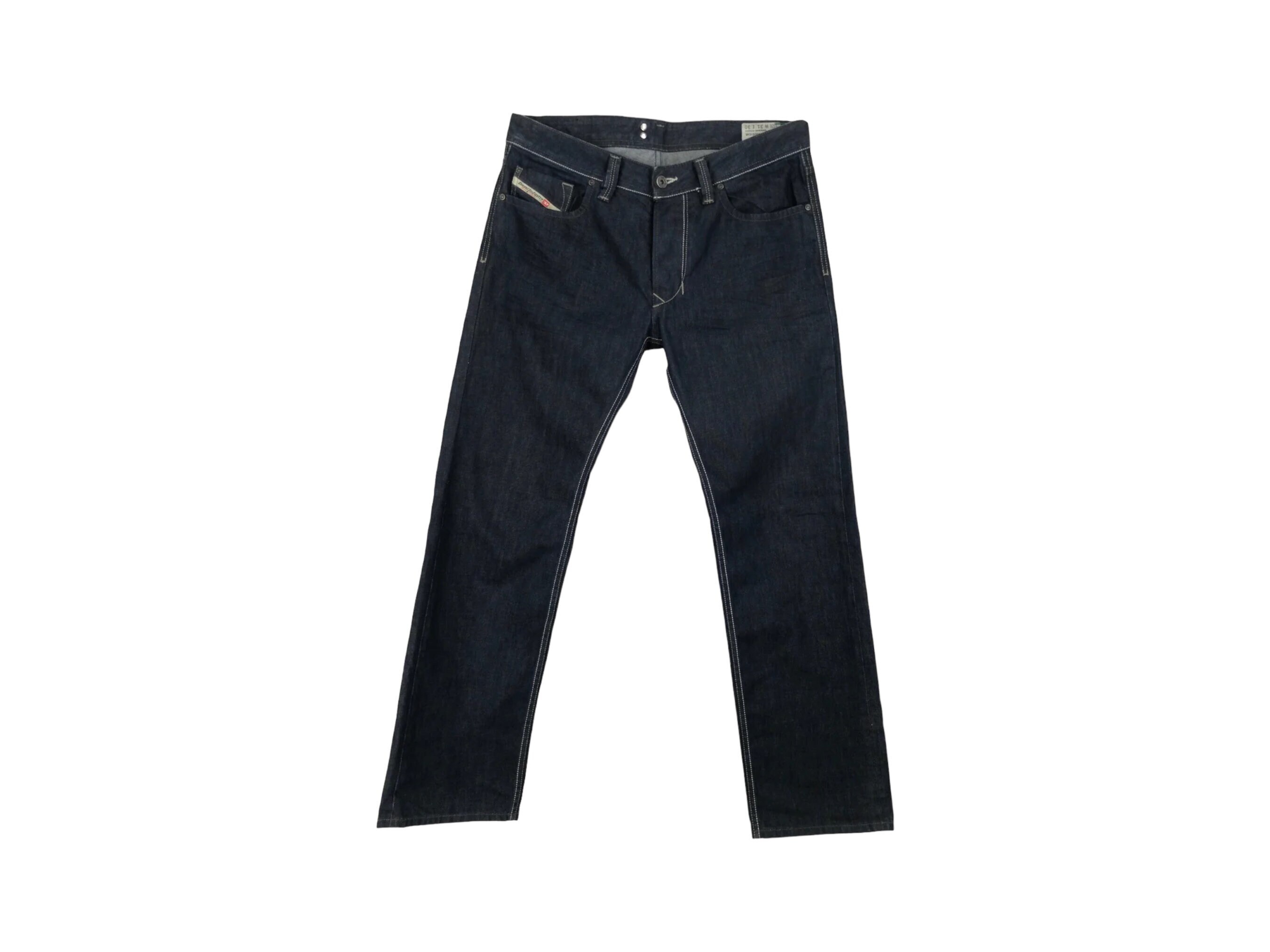 Vintage 2000s Y2K Diesel Dark Wash Blue Denim Straight Leg Jeans 