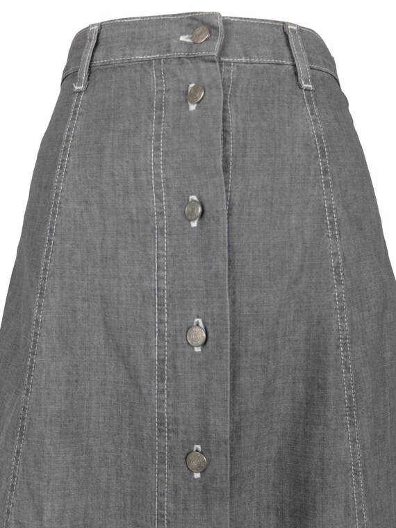 Vintage 90s Y2K Utility Grey Solid Basic Button D… - image 7