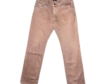 Vintage 2000s CALVIN KLEIN Men’s Dark Peach Tan Straight Leg Denim Jeans | 33 Inch Waist