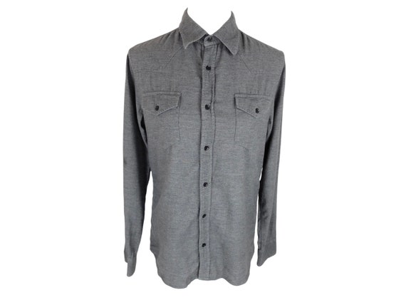 Peak Performance, Vintage Peak Performance Grey Cotton Shirt | Slim Fit Mens Size S