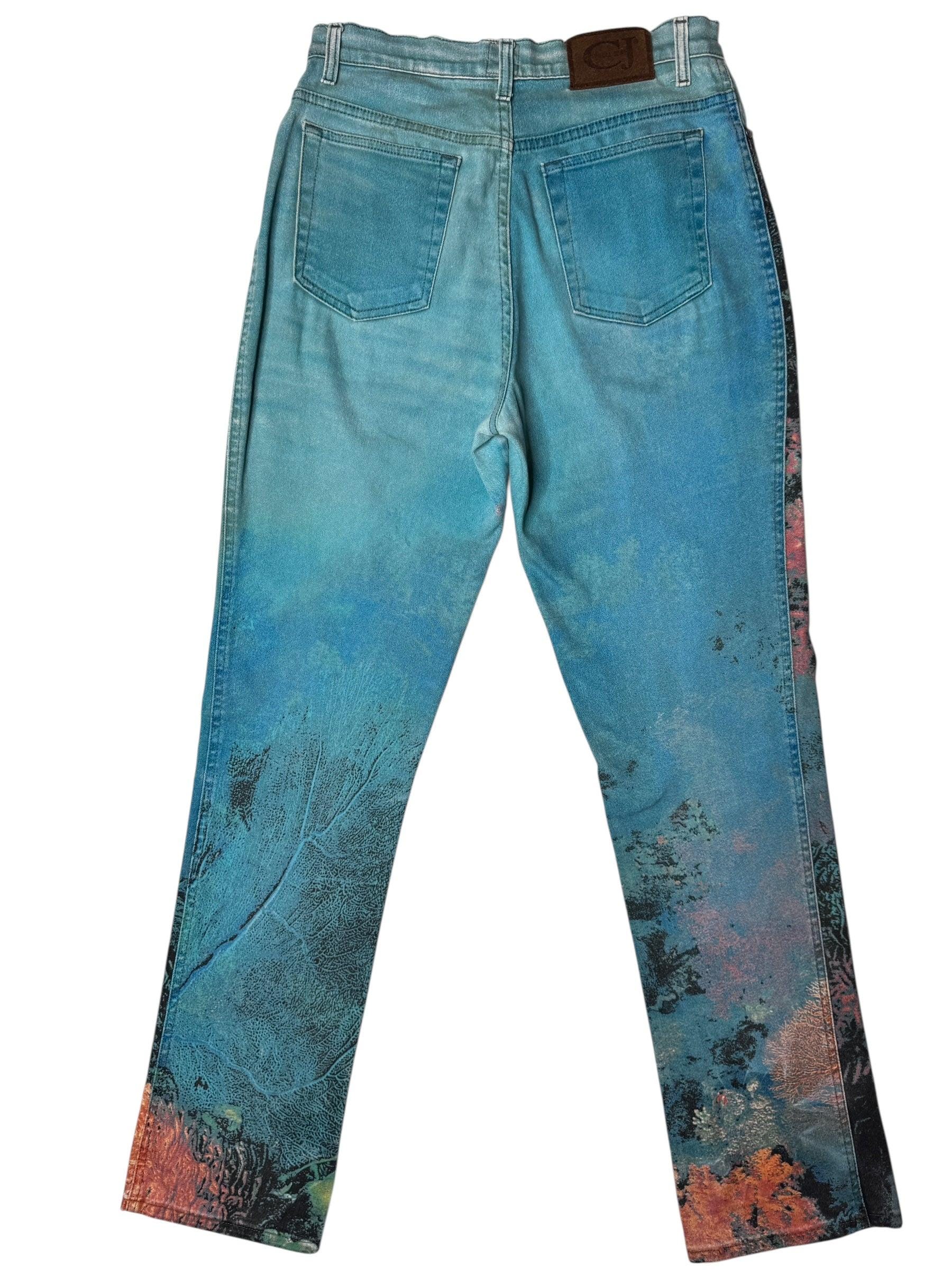 Vintage 90s Cavalli Jeans | Abstract Coral Print, 28 Inch Waist - Etsy