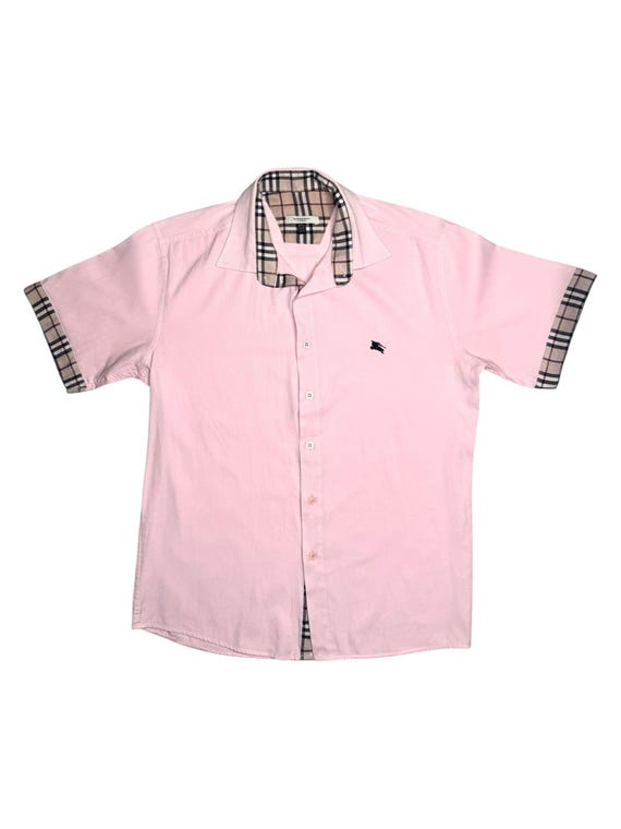 Burberry Pink Plaid Collared Short Sleeve Shirt | Y2K Preppy