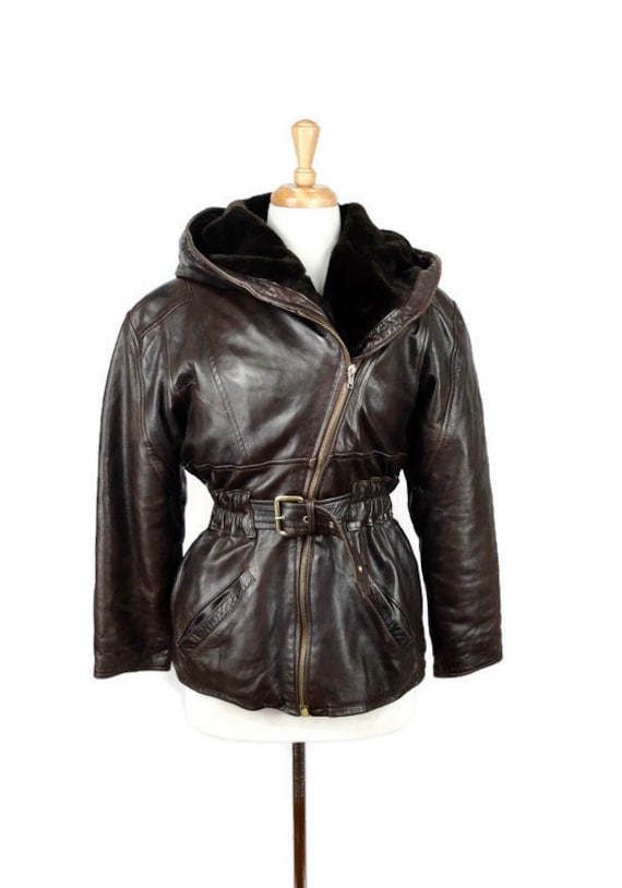 Vintage 1960's Biker Motorcycle Dark Brown Leather