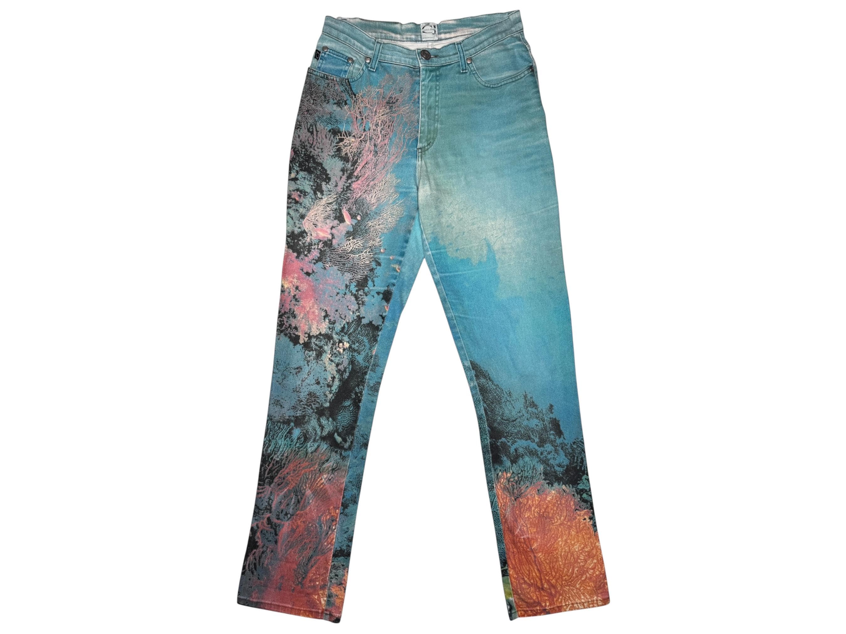 Vintage 90s Cavalli Jeans | Abstract Coral Print, 28 Inch Waist - Etsy