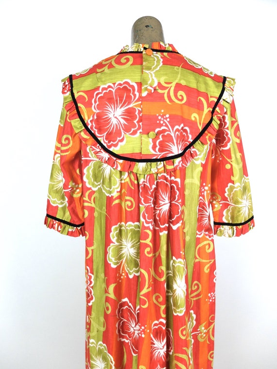 Vintage 60s Mod Psychedelic Tropical Hawaiian Ruf… - image 9