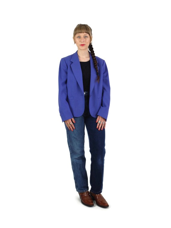 80s Pendleton Purple Wool Boxy Structured Blazer J
