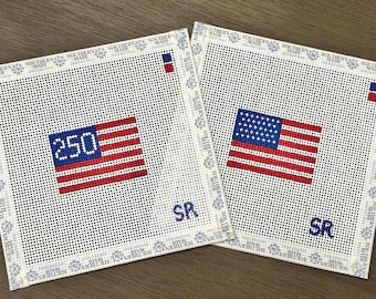 250th Anniversary American Flag  13 mesh needlepoint canvas 1.7x1.2