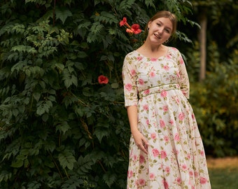 Wild Roses-dress,floral,hand Block Printed,bohemian,white,rose,casual,occasional,pure Cotton,handmade,ethical Fashion,limited Edition - Etsy Wild Roses-dress,floral,hand Block Printed,bohemian,white,rose,casual,occasional,pure Cotton,handmade,ethical Fashion,limited Edition - Etsy