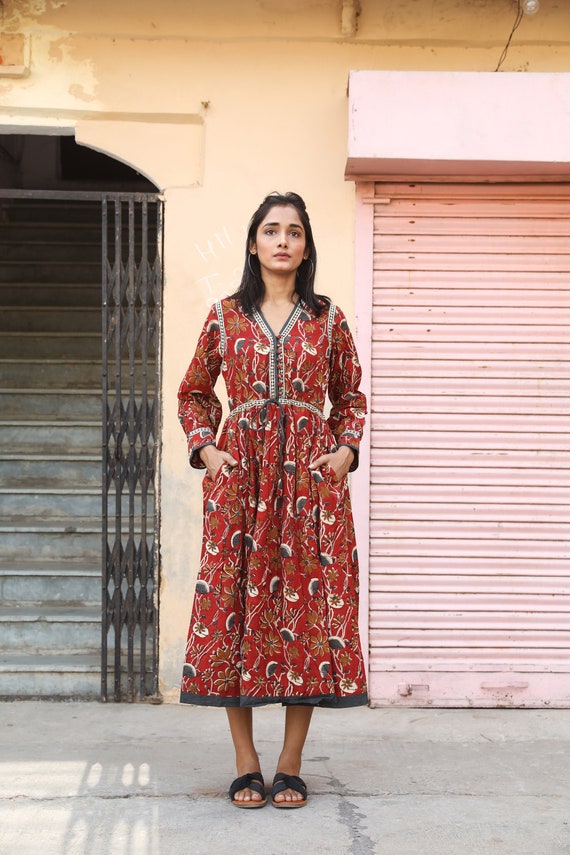 Printed cotton frocks cheap