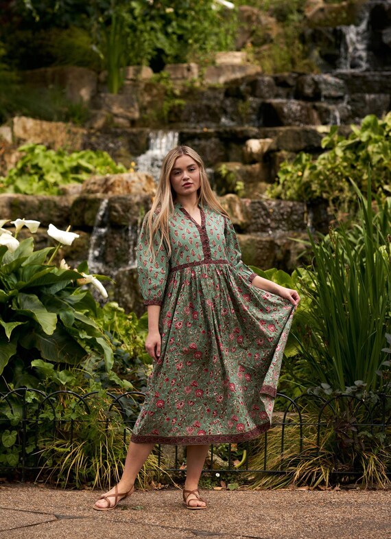 ethical green midi dress Angelica Emerald Green Midi Dress main image 1
