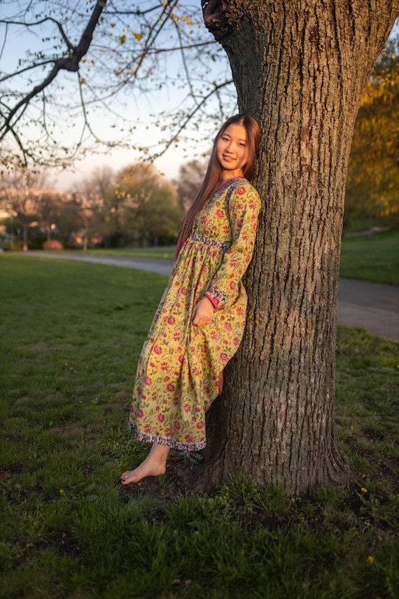 ethical midi dress Puff Sleeve Midi Dress | Organic Cotton