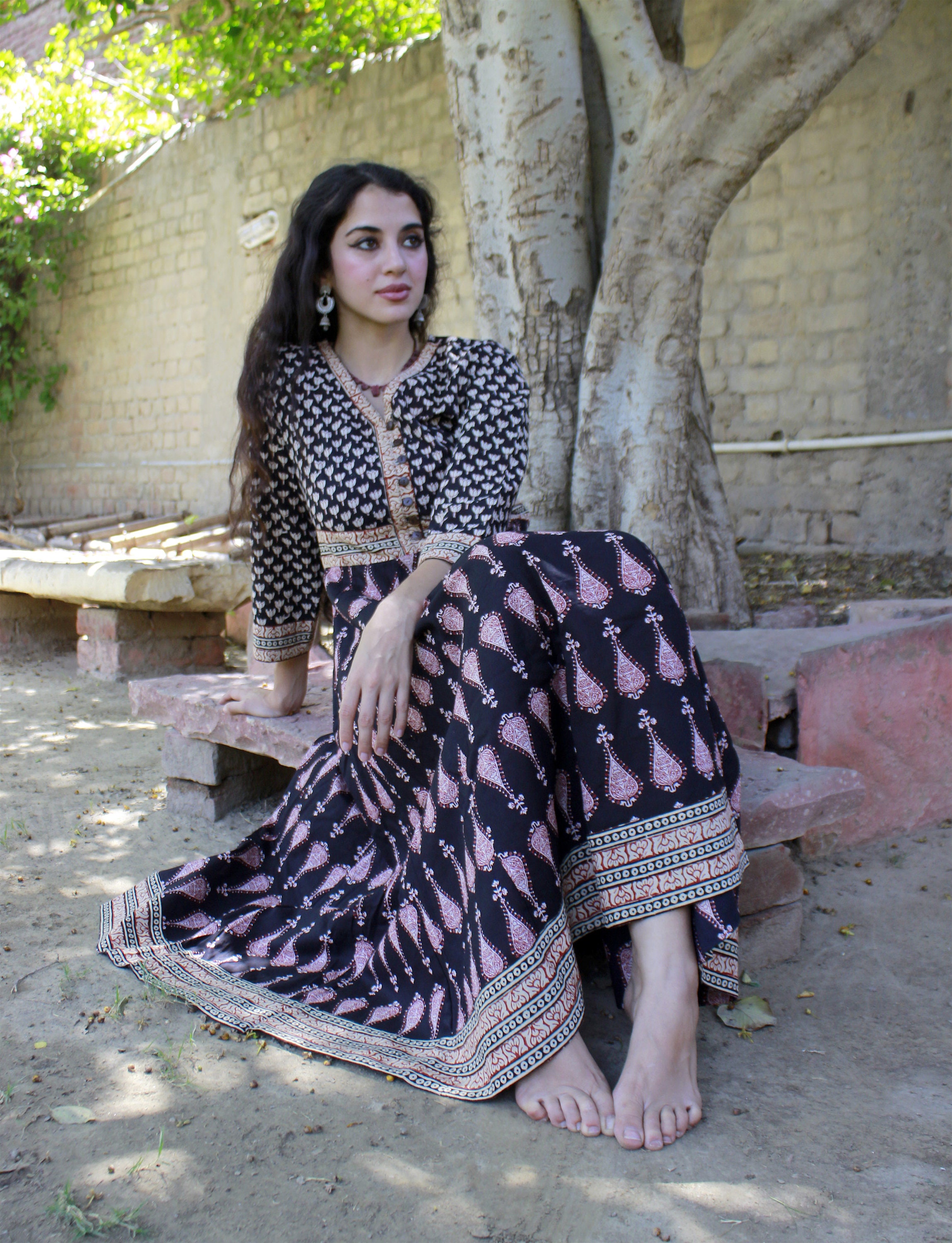 New Vina Dress,pure Cotton,hand Block Printed,bohemian
