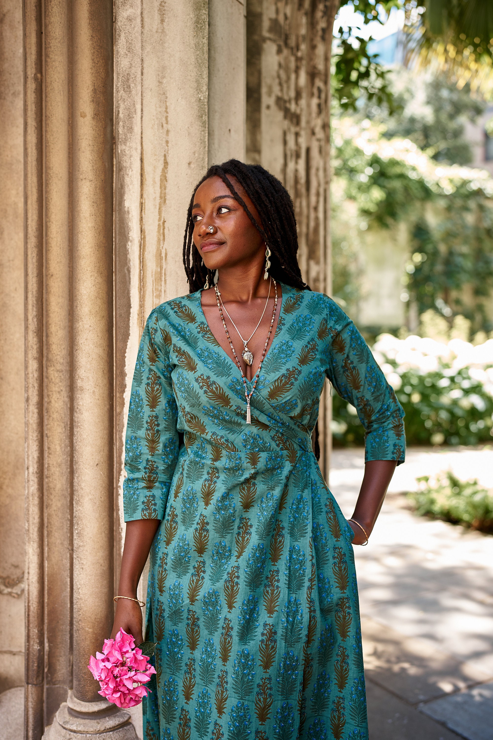 New Arabella-wrap Dress,hand Block Printed,bohemian,blue,green,casual,occasional,floral,pure Cotton,ethical Fashion,adjustable Waist - Etsy New Arabella-wrap Dress,hand Block Printed,bohemian,blue,green,casual,occasional,floral,pure Cotton,ethical Fashion,adjustable Waist - Etsy