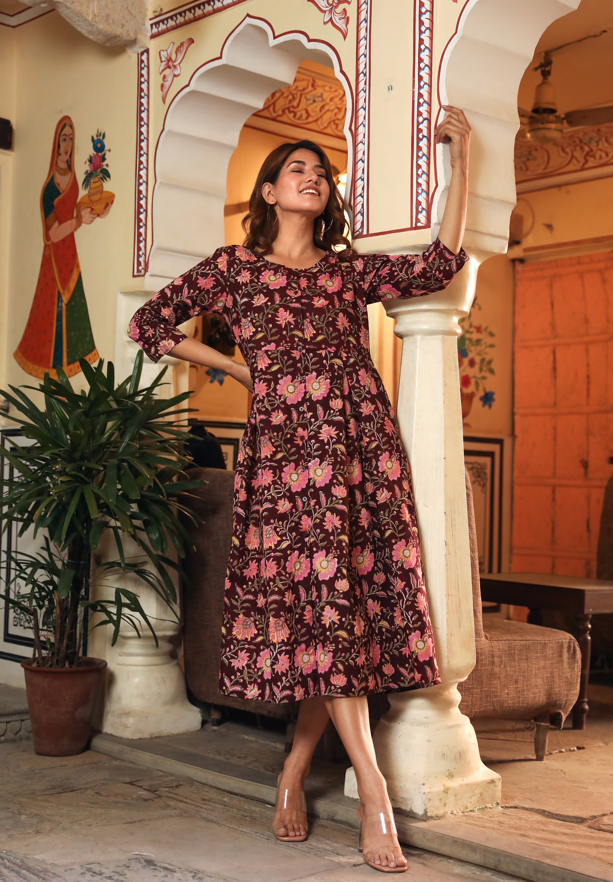 slim fit dress slacks Lyanna Halter Cowl Neck Maxi Dress Multi