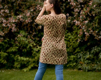 Tシャツ・カットソー ETRO Women Tunic Tops AKB20 WRJA0027 X0801 Beige New Autumn Tunic-top,pure Cotton,hand Block Printed,holiday