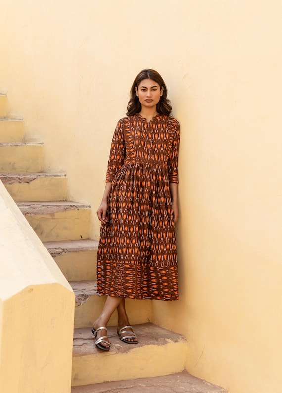 coco brown summer dress The Vera Dress in Cocoa Baroque Floral 12 / Cocoa Baroque Floral
