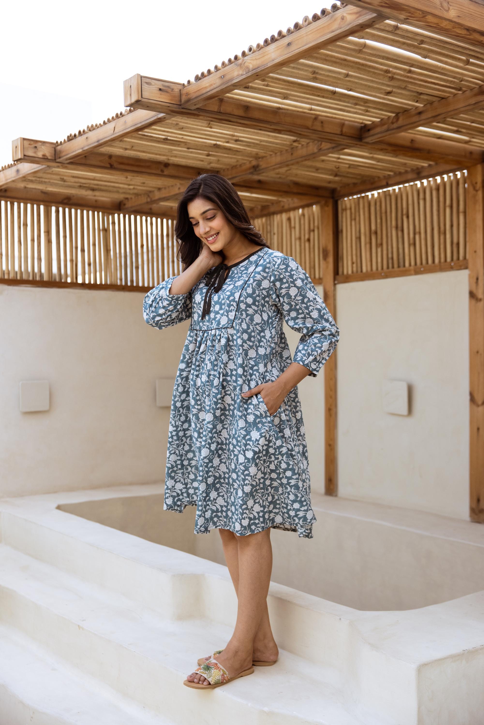 cotton tunic dress Sylvie Maxi lightweight 100% linen Bohemian Tunic Cotton Dresses -