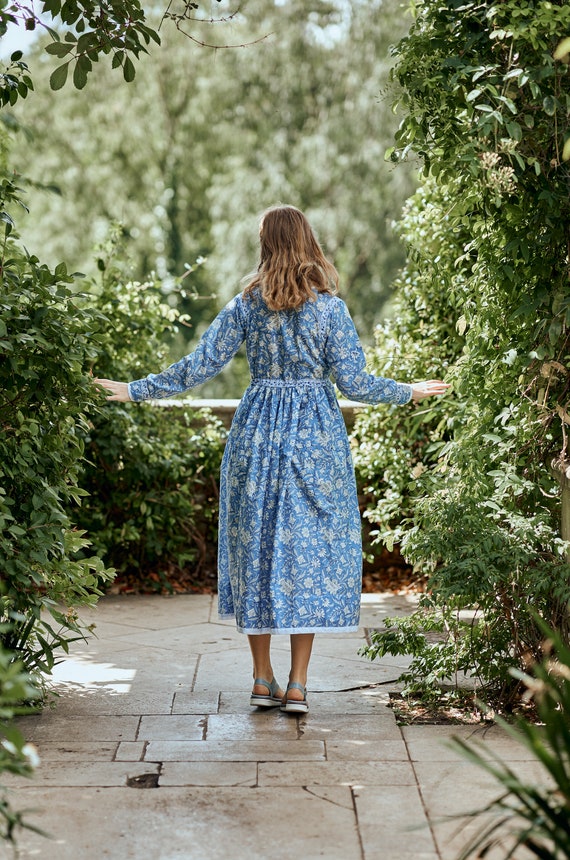 knee length dresses for ladies Eleanore Linen Midi Dress Ciel main image 0