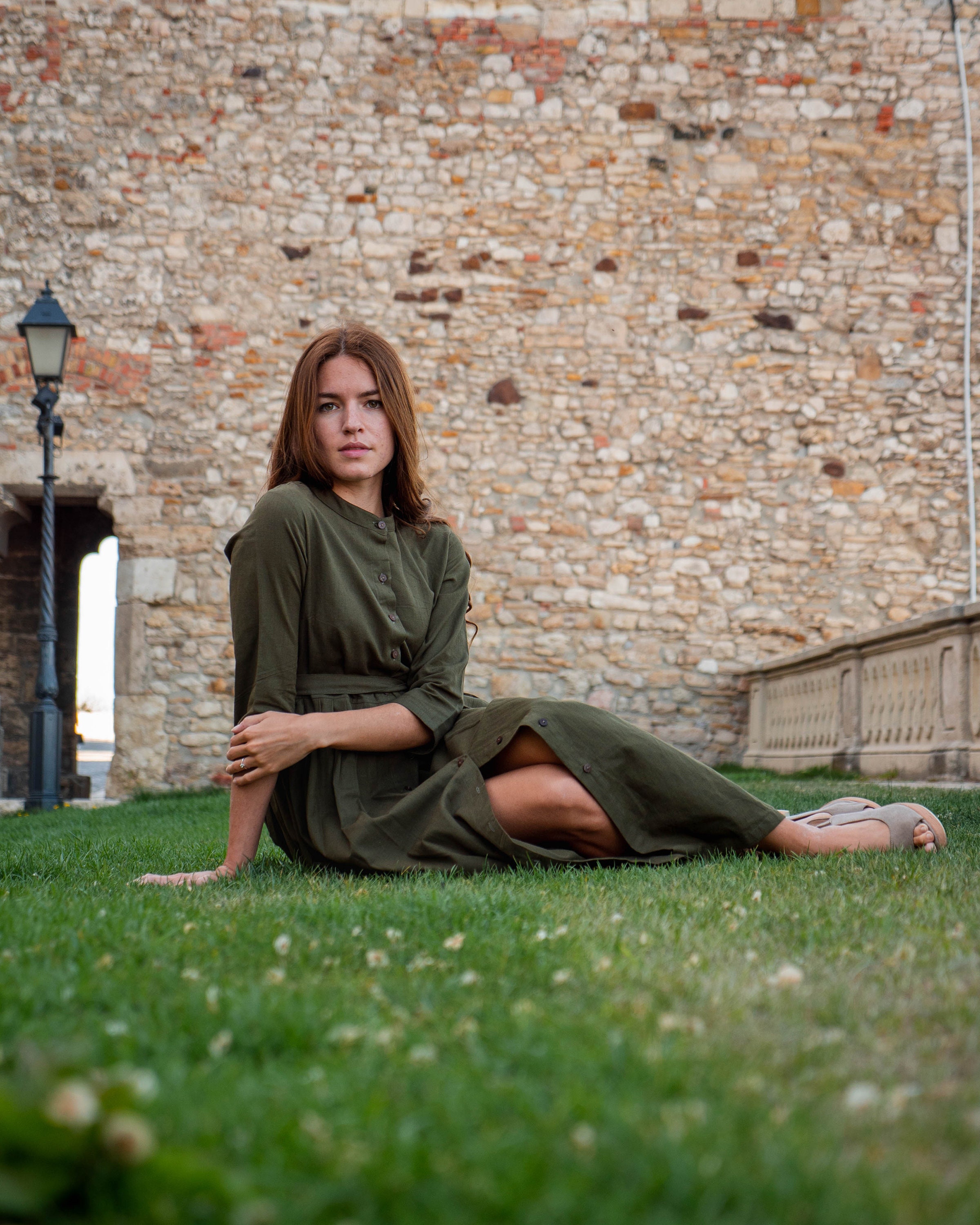 Sofia Button Down Dress,pure Cotton,bohemian,casual