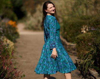 green and blue dress women Azure Short Sleeve Dresses Small-X-Large Football Dress Socks | Waist:30