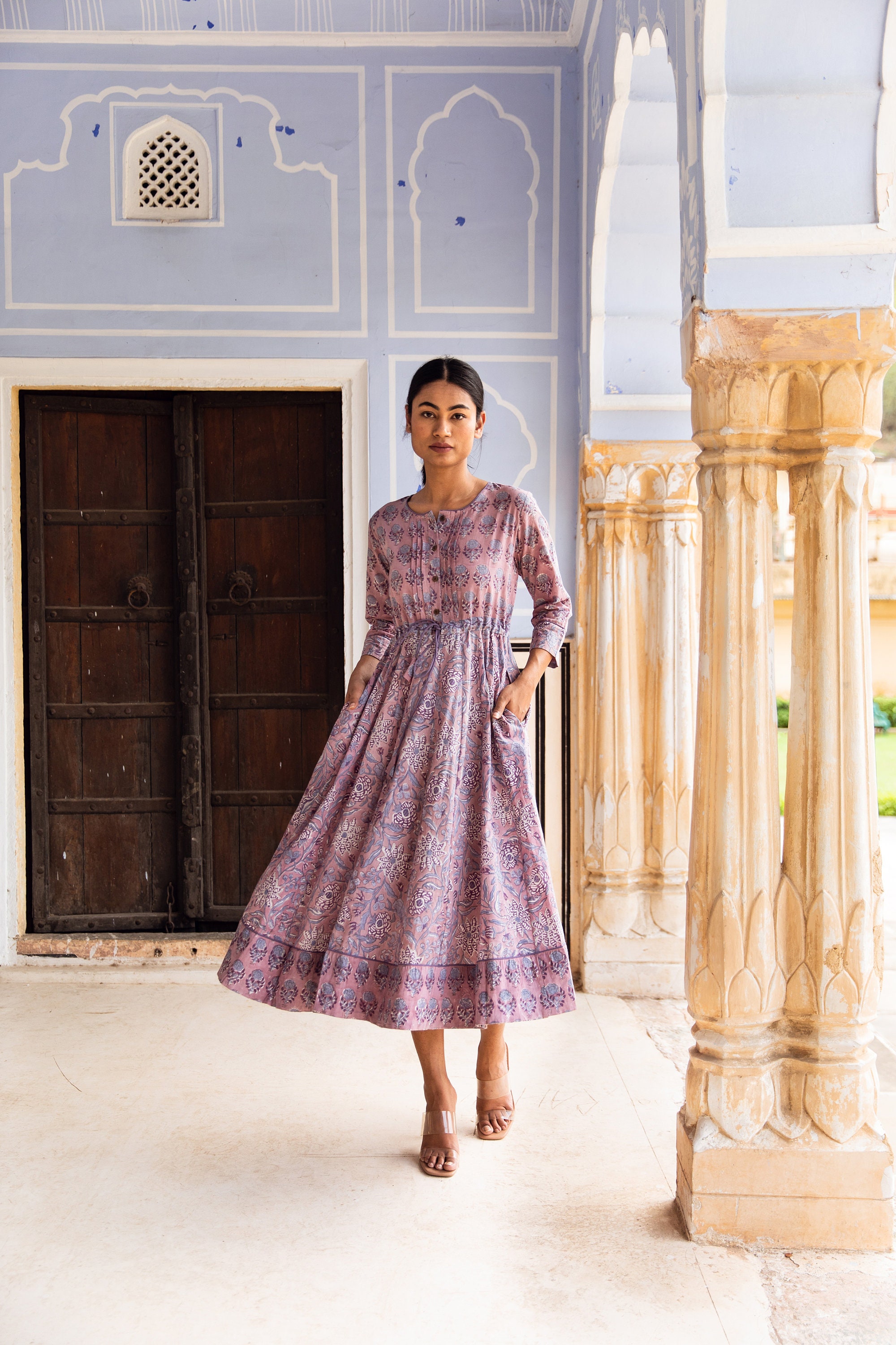 Mauve top dress casual