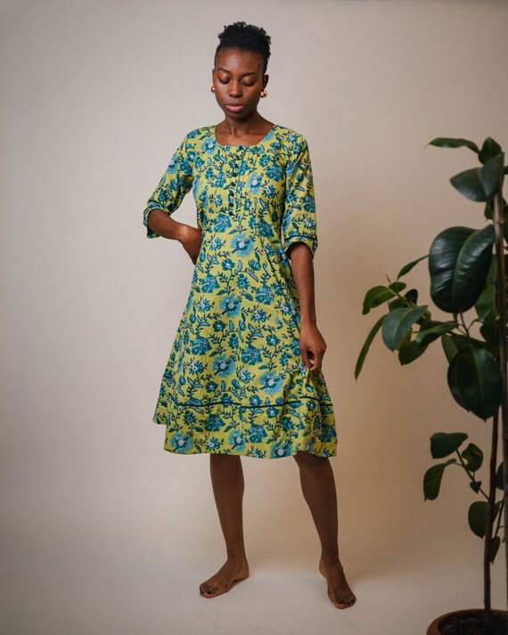 Casual floral top midi dress