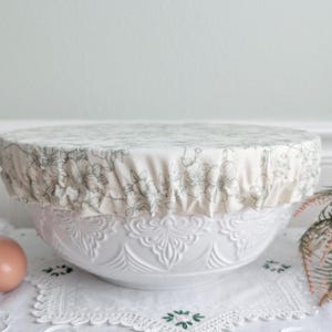 Sage Florals | Large Bowl Cover | Stand Mixer Cover | Proofing Bowl Cover | Sourdough Cover | Fermenting | Baking | Reusable | Handmade