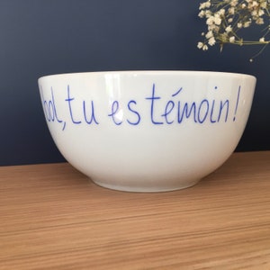 Bowl 100% personalized with a phrase, a first name, a nickname, writing, like a Breton bowl image 2