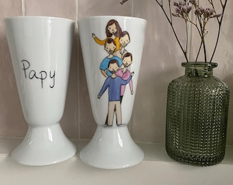Lot De 4 Mazagrans Porcelaine De Paris - Décor Calèches - Multicouleur - Occasion