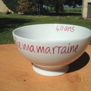 Bowl 100% personalized with a phrase, a first name, a nickname, writing, like a Breton bowl image 5