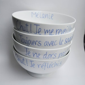 Bowl 100% personalized with a phrase, a first name, a nickname, writing, like a Breton bowl image 1