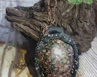 Necklace "Leopard Jasper with Pyrite"