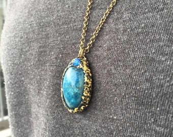 Statement with apatite and gold leaf