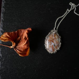 Ocean Agate Necklace with Pyrite imagem 1