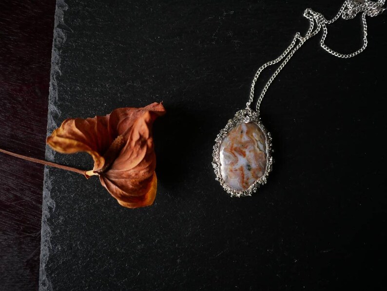 Ocean Agate Necklace with Pyrite imagem 1