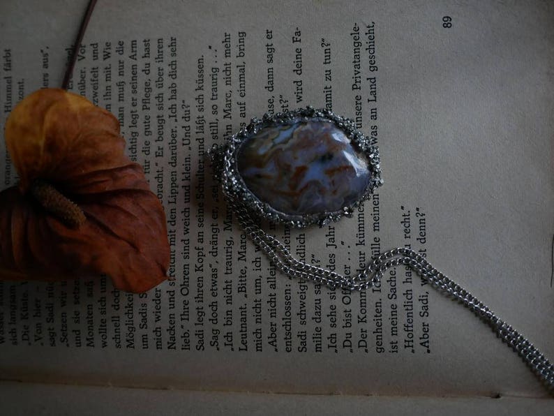 Ocean Agate Necklace with Pyrite imagem 2