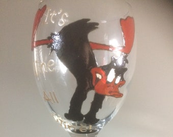 Daffy Duck Wine All Wine All Wine Large Hand Painted Wine Glass Washable