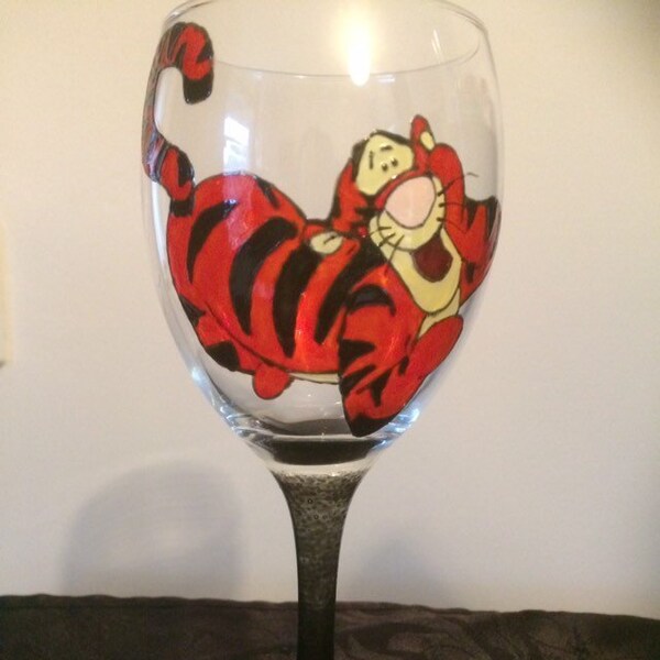 Tiger Wine Glass Etsy