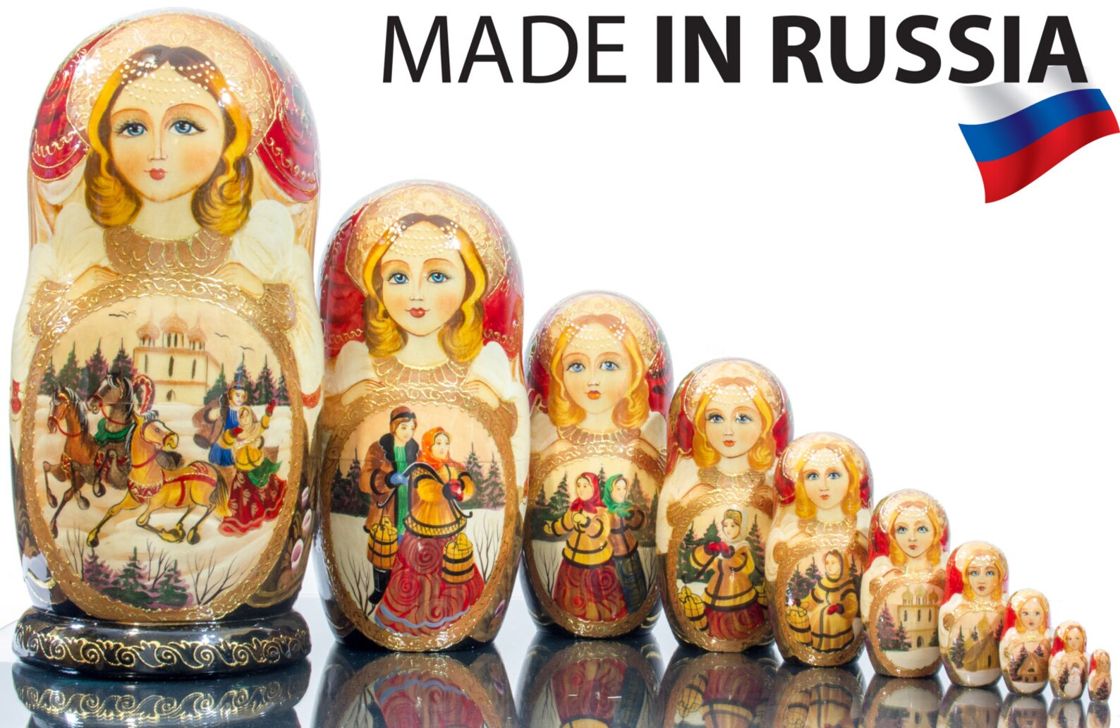 Russian Nesting Doll VERY BIG size 10 dolls in 1 Russian Etsy
