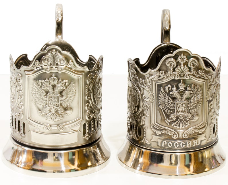 Russian Tea Glass Ware Set 2x GlassholderGlassDecorated Etsy