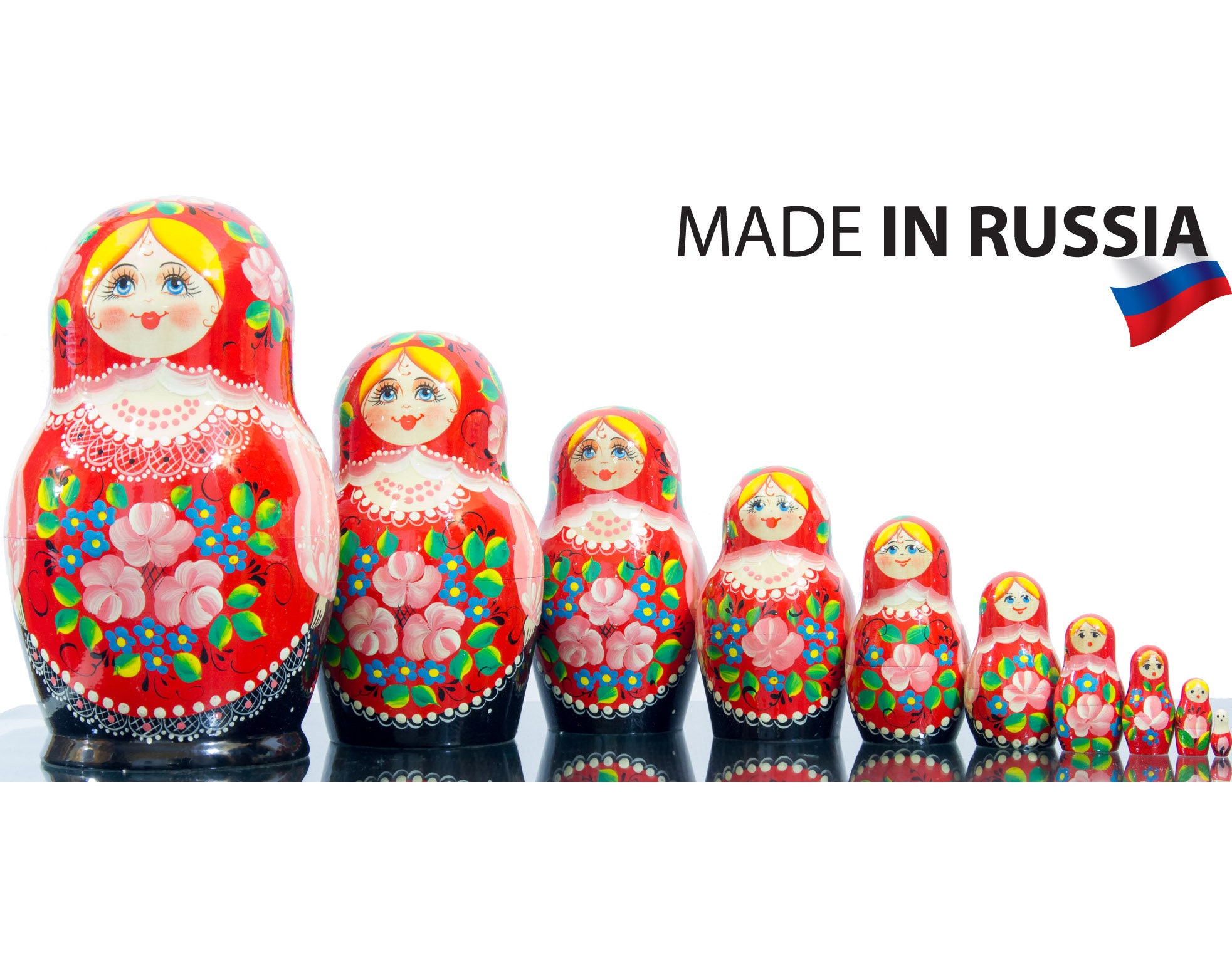 Russian Nesting Doll BIG SIZE 10 Dolls in 1 Russian Etsy