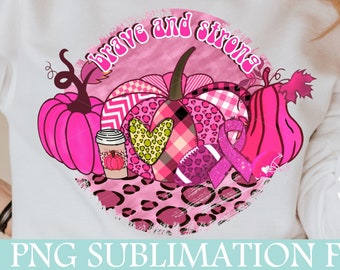 Breast Cancer PNG Awareness Subimation Design, In October We Wear Pink, Breast Cancer Shirt, Cancer Sublimation, Strong Girl, Ribbon PNG